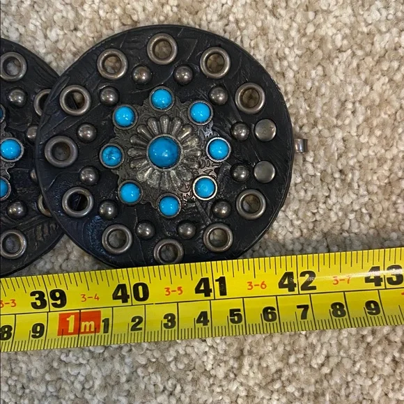 NOCONA turquoise Concho belt. - Picture 5 of 6